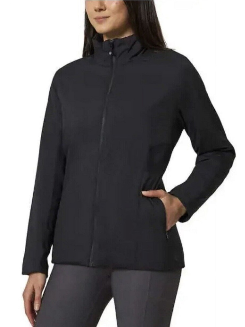 Mondetta Mixed Media Water Wind Resistant Black Jacket Coat Women’s Ladies’ NIP